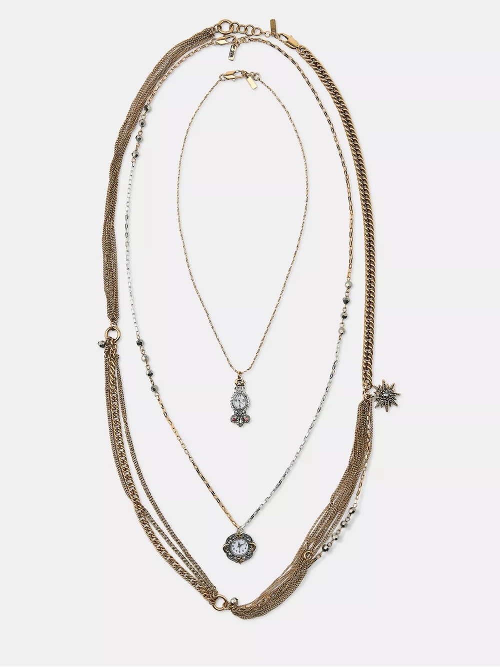 NWT Zara Woman Accessories PACK OF 3 WATCH CHARM NECKLACES
